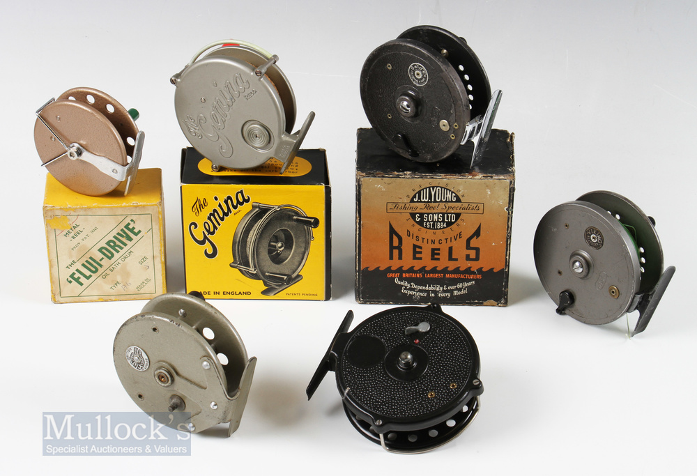 Mixed Centrepin Fishing Reel Selection (6) incl J W Young & Son “The Seldex” 3 ½” twin handled - Image 2 of 2