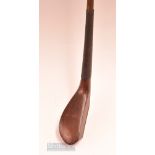 Unlisted Bolton Maker longnose dark stained beech wood play club c1885 – head measures 5.5” x 1.75 x