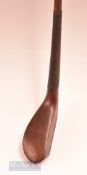 Unlisted Bolton Maker longnose dark stained beech wood play club c1885 – head measures 5.5” x 1.75 x