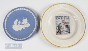Wedgwood Jasper Ware Man on the Moon Commemorative Plate together with a Royal Doulton fine hotel