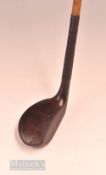 W Fernie late scare neck mallet head persimmon putter c1900 – fitted with original full length