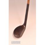 W Fernie late scare neck mallet head persimmon putter c1900 – fitted with original full length