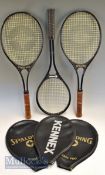 3x Metal Framed Tennis Rackets – Kennex Smash no.701 aluminium racket and 2x Spalding Rebel Pro 4