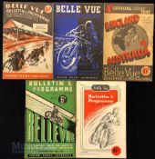 1936, 1937, 1938 and 1949 Championship of the World Speedway Programmes all held at Belle Vue, dates