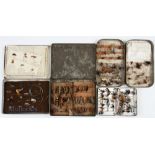 4x Metal Fly Boxes and Contents incl Wheatley with 20 trout / sea trout flies, light casting box