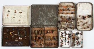 4x Metal Fly Boxes and Contents incl Wheatley with 20 trout / sea trout flies, light casting box