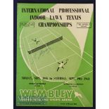 1964 Indoor Lawn Tennis Championships Wembley Signed Programme for Monday 14th Sept to Saturday 19th