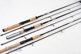 2x Shimano Scabard SR-66MB2 6ft 6in Spinning Rods line weight 6-14lb, medium fast action, one