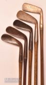 4x various smooth faced irons featuring F Coltart Perth mashie, 3x other mashies with no maker’s