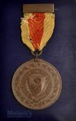 Late 19th c Sheringham Golf Club (Est. 1891) large bronze medal c1895 – c/w red and white ribbon and