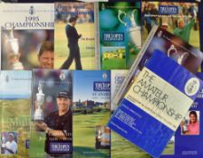 Selection of Open Golf Championship Programmes from 1985 to 2000 including 1985 Royal St George’s (