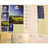 2014 Ryder Cup Programme, Hospitality Pack, Menus, Spectator Guides and other related items (8) –