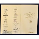 Rare 2008 Ryder Cup Fully Signed Welcome Dinner Menu – played at Valhalla Golf Club Louisville