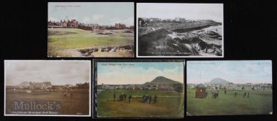 Selection of 5x North Berwick Golf Postcards featuring Old Course and Hotel, First Tee, Links and