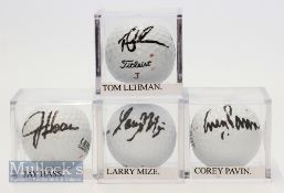 4x USA Major and PGA Tour Winners signed golf balls from the 1990s – Larry Mize (Master Champion