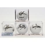 4x USA Major and PGA Tour Winners signed golf balls from the 1990s – Larry Mize (Master Champion