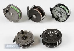 3x J W Young & Sons Fly Reels – 3” 3 pillar Valdex, 3 ¼” Beaudex and 3 ½” Condex, with an Intrepid