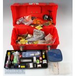 Assorted Fly Fishing and Fly Tying Accessories incl mixed lines, feathers, tinsel, wire, glues,