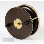 D Slater’s Patent 556 4 ½” Ebonite and Brass Star Back Reel with nickel silver rim, on/off check,