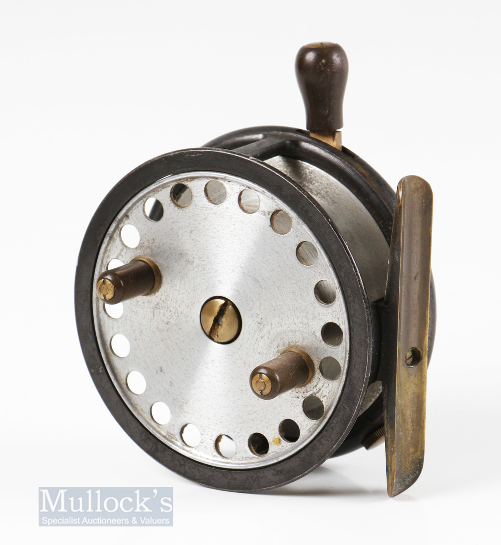 Hardy Decantelle 3 ½” Mk1 Reel with factory bright drum, twin black handles, rim tension