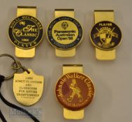 5x Australian Golf Championship Money Clips and Tag incl 1988 Royal Melbourne The Classic players