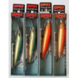 4x Rapala Magnum Boxed Lures 2x 11 GFR Mag 4 3/8” floating gold fluorescent red and 2x CD-11 D Mag 4