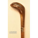Early Sunday Golf Walking Stick -fitted an attractive small wooden driver head with black fibre sole
