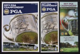 2008 Padraig Harrington Signed PGA Championship Golf Programmes and Draw Sheets signed to the