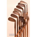 9x assorted irons – 3x niblicks incl one ladies, lofting iron by Anderson & Son, W Watt mashie