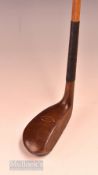 Fine Finnigans Manchester & Liverpool late scare neck dogwood putter c/w 5x decorative wooden rear