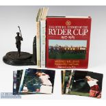 Collection of 3x Ryder Cup Books and European (11) and USA (10) players photographs (33) – books