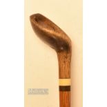 Early Sunday Golf Walking Stick fitted with an elegant socket wood handle stamped D R Jones to the