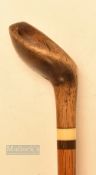 Early Sunday Golf Walking Stick fitted with an elegant socket wood handle stamped D R Jones to the