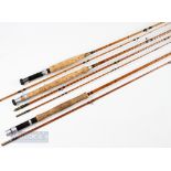 3x Split Cane Rods (3) – The Champion 9ft 6in 3 piece and H Bray 8ft 2 piece, both with red agate