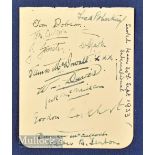 1933 Scotland Golf Team Autograph Page featuring autographs of Dobson, Wilson, Forrester,