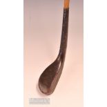 McEwan dark stained beech wood longnose putter c1890 – fitted with white leather grip with