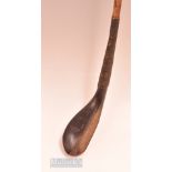 T Dunn dark stained beech wood late longnose baffie c1885 – fitted with good original hide grip with