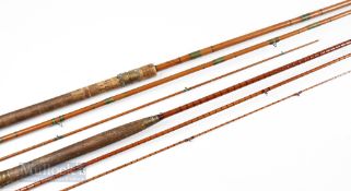 2x Hardy Split Cane Rods – “The Upstream” 11ft 3in no. G21449, tip is broken and missing, in mcb,