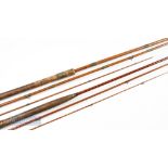 2x Hardy Split Cane Rods – “The Upstream” 11ft 3in no. G21449, tip is broken and missing, in mcb,