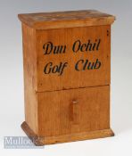 Interesting Dun Ochil Golf Club (Gleneagles) wooden score card box – c/w card slot to the top and