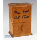 Interesting Dun Ochil Golf Club (Gleneagles) wooden score card box – c/w card slot to the top and