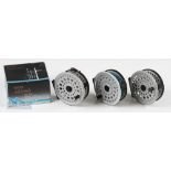 3x Ryobi of Japan 455MG Super Light Magnesium Fly Reels one boxed with line guard and