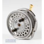 Scarce Hardy The Silex Major 4” Hiduminium Unpolished Reel with twin black handles, button spool