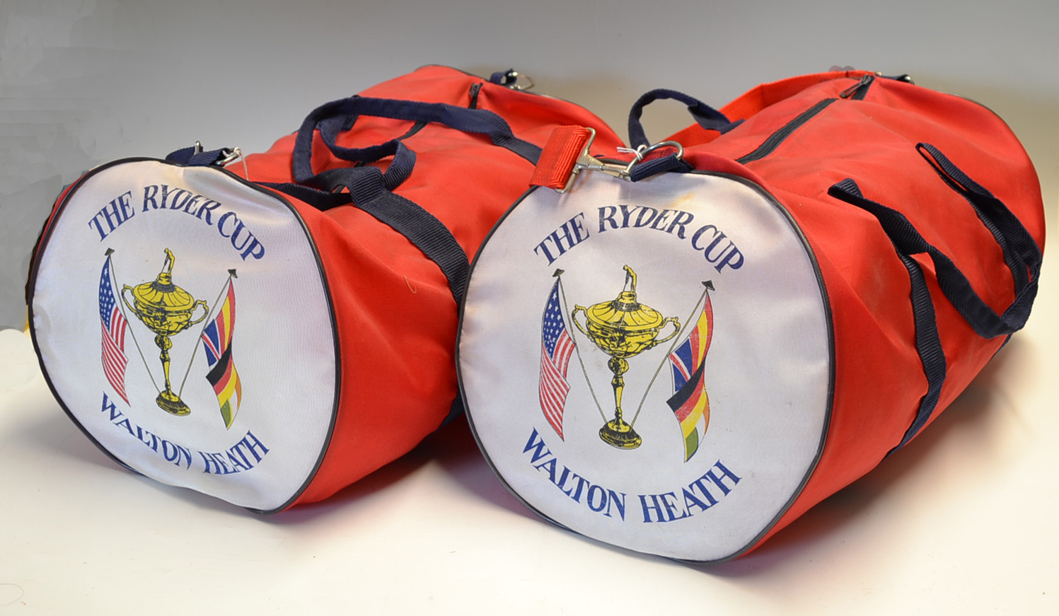 2x 1981 Ryder Cup official merchandise golf holdall bags – played at Walton Heath GC – with Ryder