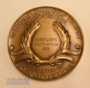 1956 Canada Cup Golf Tournament Large Bronze Medal awarded to Bobby Locke South Africa - 4th