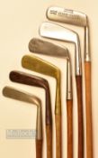 6x various metal and brass blade putters - 2x Gem models, Sureshot wry neck, Ladies wry neck,