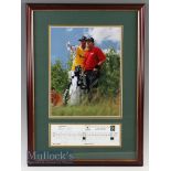 Phil Mickelson Signed Scorecard golf display with colour print above the signed scorecard on Cog