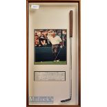 Arnold Palmer Private Golf Course at PGA West Signed 1998 Scorecard and Putter display featuring a