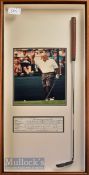 Arnold Palmer Private Golf Course at PGA West Signed 1998 Scorecard and Putter display featuring a