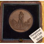 Hampstead Golf Club (est. 1893) bronze medal – with embossed figure of a golfer on the obverse and
